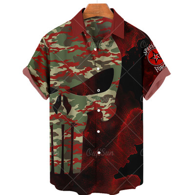 Cămașă cu steag pentru bărbați 2022, cu imprimeu 3d, cu rever, cămașă hawaiană largi, respirabilă, cămașă cu mânecă scurtă pentru bărbați, la modă de stradă