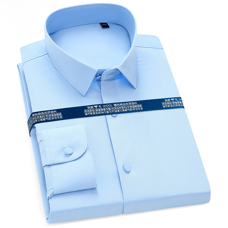 Kiváló minőségű új férfi ingek divatos hosszú ujjú pamut kényelmes üzletember, normál szabású, gombos munkaing ősz