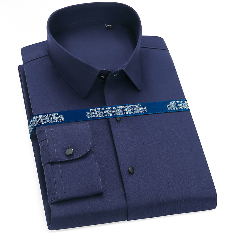 Kiváló minőségű új férfi ingek divatos hosszú ujjú pamut kényelmes üzletember, normál szabású, gombos munkaing ősz