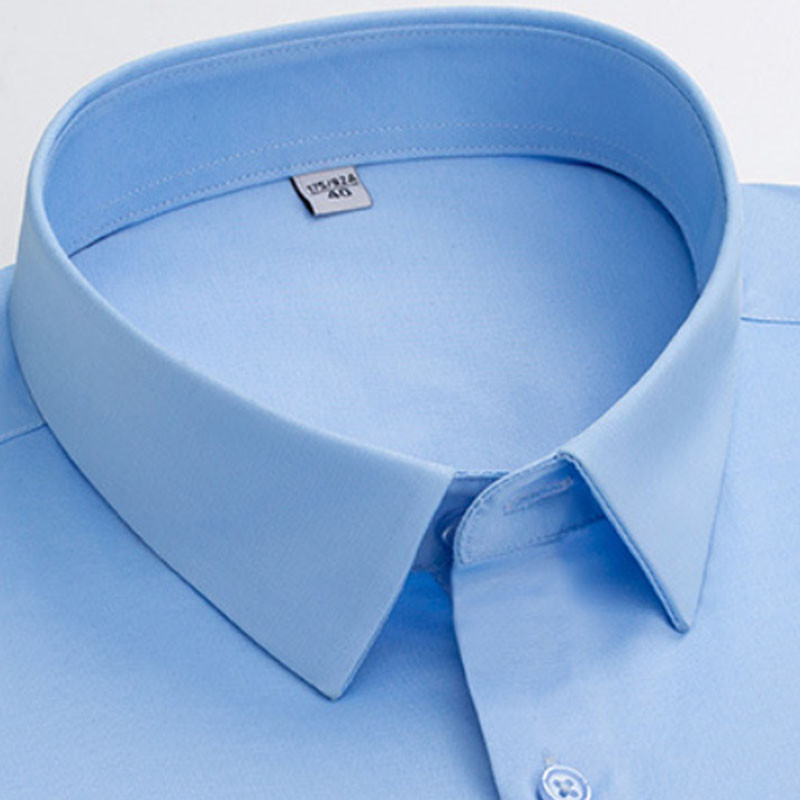 Új őszi-téli ránctalanító varrás nélküli pamut sztreccs bambuszszálas férfi ing hosszú ujjú egyszínű üzleti ing