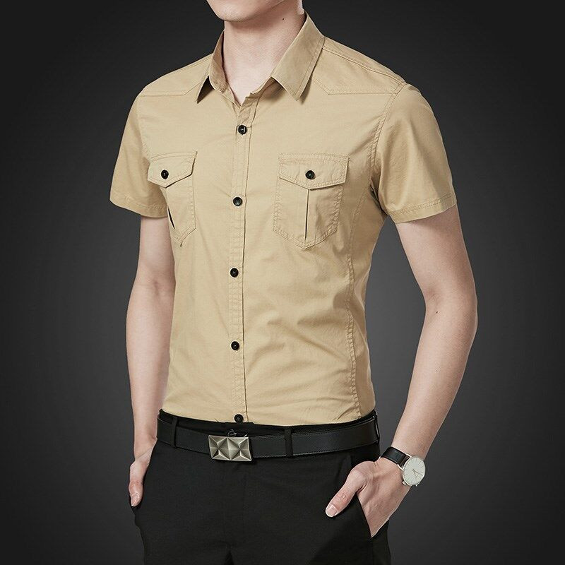 Cămașă militară cu mâneci scurte pentru bărbați, 5XL, ocazional, vară, cămașă militară cu mâneci scurte, din bumbac, pentru bărbați, vara 2022