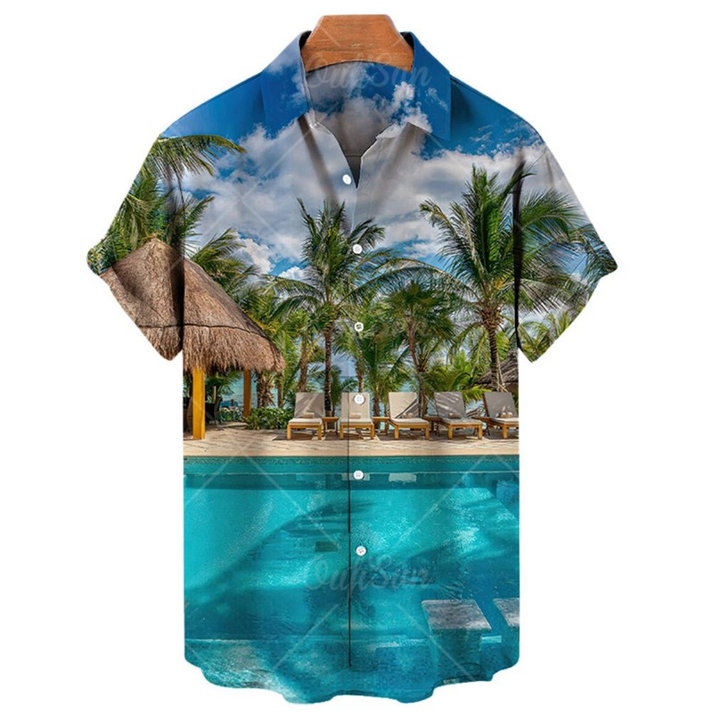 2022-es hawaii férfi női kókuszmintás ingek férfi hétköznapi rövid ujjú nagy méretű 5XL kényelmes és lélegző