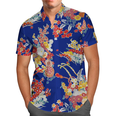 Cămașă Hawaii Plajă de vară Flori tropicale Cămașă hawaiană Cămașă pentru bărbați cu imprimeu 3D Tricou pentru femei Cămăși hip hop Costum cosplay 01