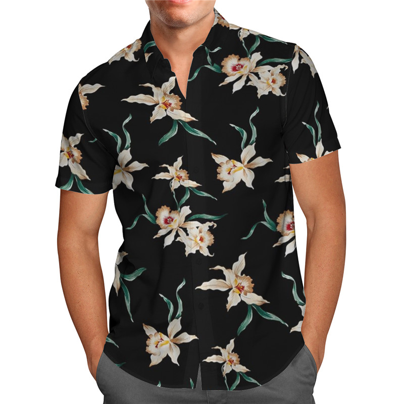Cămașă Hawaii Plajă de vară Flori tropicale Cămașă hawaiană Cămașă pentru bărbați cu imprimeu 3D Tricou pentru femei Cămăși hip hop Costum cosplay 01
