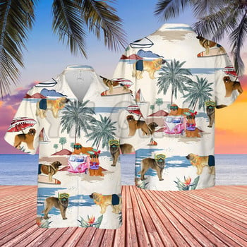 ΜΙΝΙΑΤΟΥΡΑ SCHNAUZER SUMMER BEACH HAWAIIAN SHIRT3D Παντού εμπριμέ Χαβάης Πουκάμισο Ανδρικό για Γυναικείο Harajuku Casual πουκάμισο Unisex