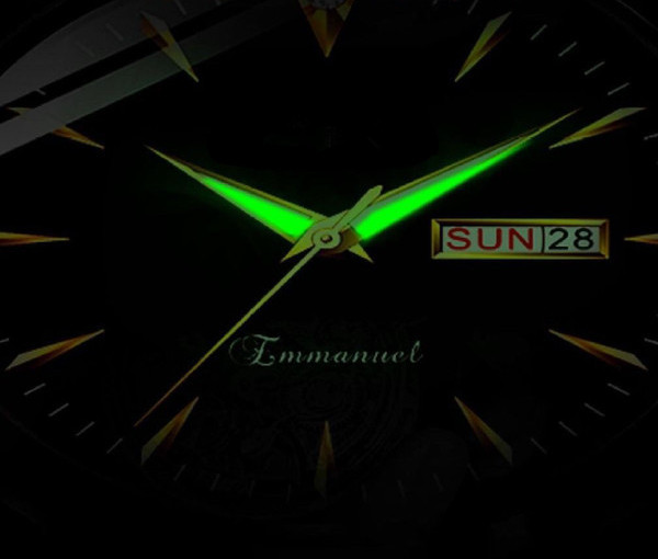 Veekindel meeste käekell helendavate näpunäidetega