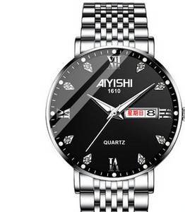 Vyriškas šviečiantis laikrodis - su metaline apyranke