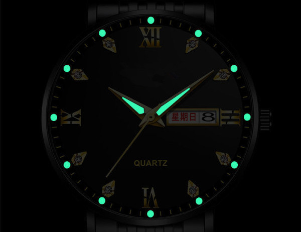 Vyriškas šviečiantis laikrodis - su metaline apyranke