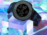 Ceas electronic impermeabil cu curea din cauciuc