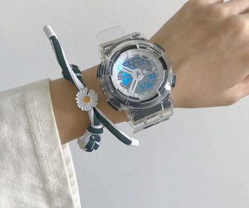 Ανδρικό αδιάβροχο ρολόι με διάφανο λουράκι