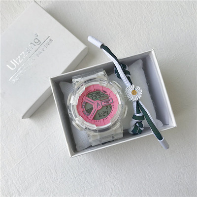 Vyriškas vandeniui atsparus laikrodis permatomu apyranke