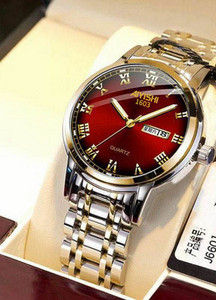 Vyriškas vandeniui atsparus laikrodis su metaline grandinėle