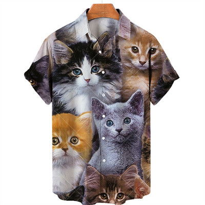 Uniszex Anime Ingek 2022 Hawaii Ing Férfi Női Férfi Ruházat Rajzfilm stílusú 3D Print Ingek Nyári Bő Rövid ujjú Top 5xl