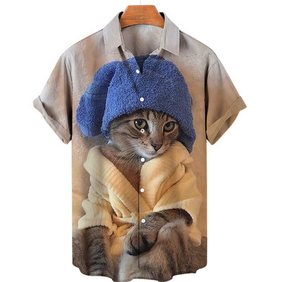 Uniszex Anime Ingek 2022 Hawaii Ing Férfi Női Férfi Ruházat Rajzfilm stílusú 3D Print Ingek Nyári Bő Rövid ujjú Top 5xl