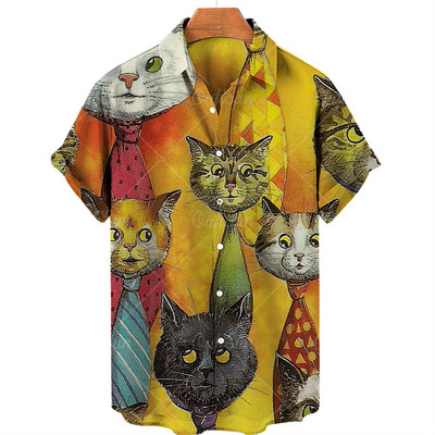 Uniszex Anime Ingek 2022 Hawaii Ing Férfi Női Férfi Ruházat Rajzfilm stílusú 3D Print Ingek Nyári Bő Rövid ujjú Top 5xl