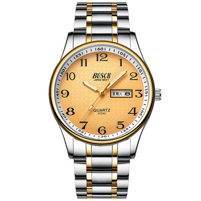 Vandeniui atsparus vyriškas laikrodis su nerūdijančio plieno apyranke