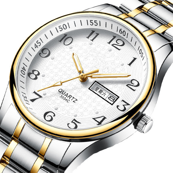 Vandeniui atsparus vyriškas laikrodis su nerūdijančio plieno apyranke