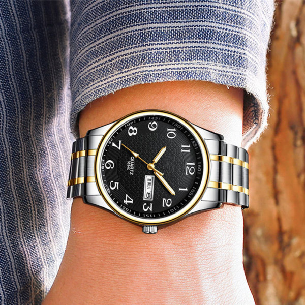 Vandeniui atsparus vyriškas laikrodis su nerūdijančio plieno apyranke