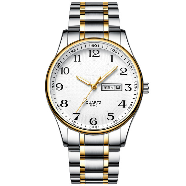 Vandeniui atsparus vyriškas laikrodis su nerūdijančio plieno apyranke