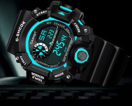 Šviečiantis vandeniui atsparus laikrodis