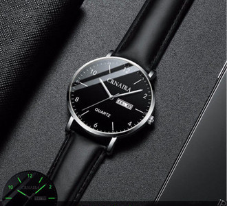 Muški sat s metalnim remenom i svjetlećim kazaljkama