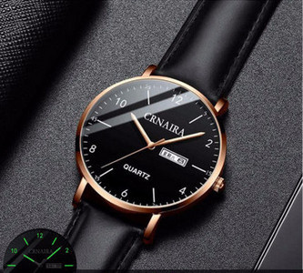 Muški sat s metalnim remenom i svjetlećim kazaljkama