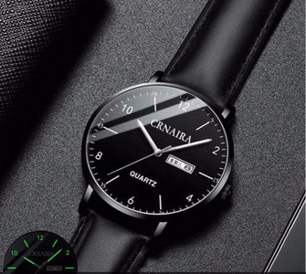 Muški sat s metalnim remenom i svjetlećim kazaljkama