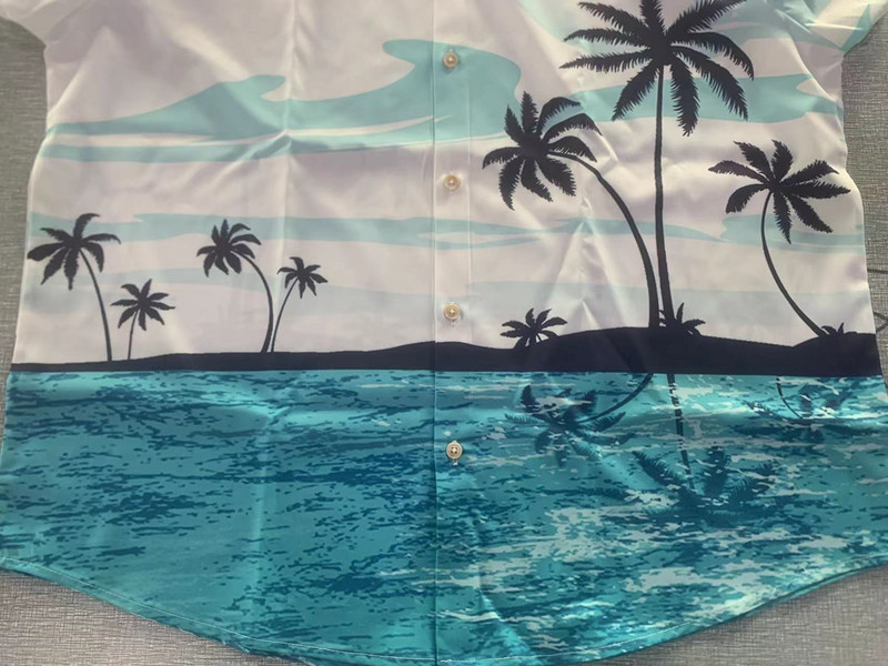 Havajietiški marškiniai vyriški vasaros trumpi marškiniai Vyriški viršutiniai kokoso medžio 3d spaudiniai Palaidinės Mados Rankovės Paplūdimys Vyriški Drabužiai Gatvės drabužiai