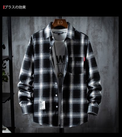 Zongke vabaaja särgid meeste rõivad 2022 moodne pikkade varrukatega ruuduline särk Meeste Harajuku ruuduline meeste särk pikkade varrukatega M-3XL