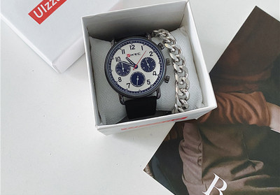 Naujo modelio vyriškas laikrodis - su odiniu dirželiu