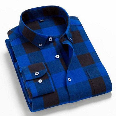 2022 m. 100 % medvilnė Nauji vyriški laisvalaikio marškinėliai ilgomis rankovėmis Šilti vyriški drabužiai Flaneliniai languoti marškiniai Vyriški plius dydis 3XL 4XL