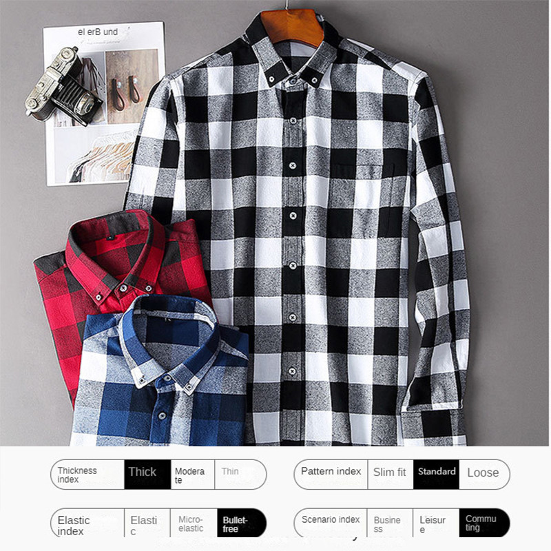 2022 m. 100 % medvilnė Nauji vyriški laisvalaikio marškinėliai ilgomis rankovėmis Šilti vyriški drabužiai Flaneliniai languoti marškiniai Vyriški plius dydis 3XL 4XL