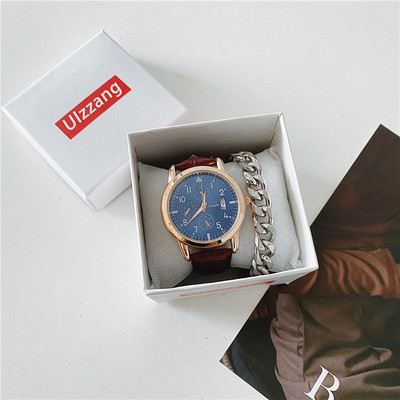 Elegantiškas vyriškas laikrodis – su odiniu apyranke