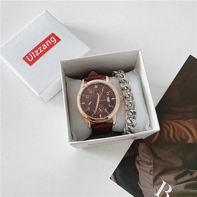 Elegantiškas vyriškas laikrodis – su odiniu apyranke