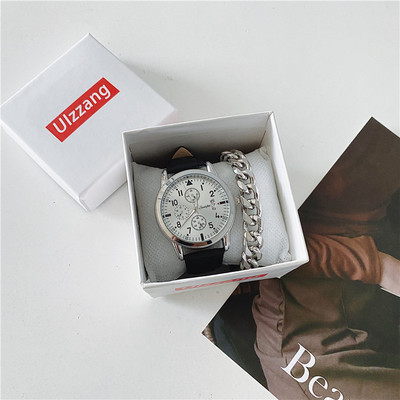 Elegantiškas vyriškas laikrodis – su odiniu apyranke