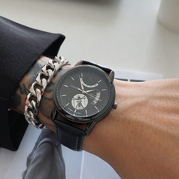 Šiuolaikinis vyriškas laikrodis su apvaliu ciferblatu – keli modeliai