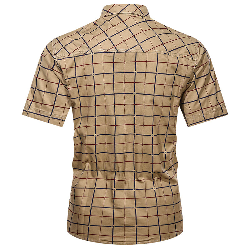 Madingi vyriški languoti marškiniai trumpomis rankovėmis kariški bombonešių marškiniai iš 100 % grynos medvilnės aukštos kokybės verslo laisvalaikio marškinėliai su atlapais, 2022 m.