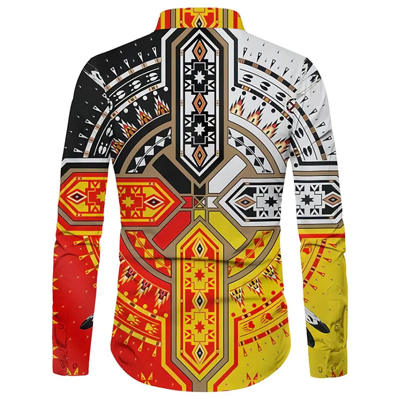 Madingi Prabangūs socialiniai vyriški marškiniai su užsegimu apykakle, laisvalaikio gėlėmis rašyti ilgomis rankovėmis viršūnės Vyriški drabužiai Prom megztinis