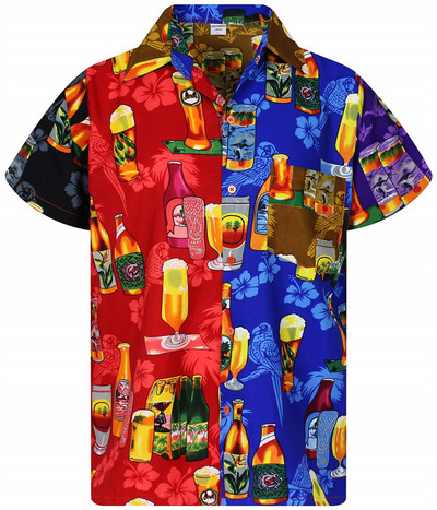 Hawaii ing 3d nyomtatású sör Rövid ujjú kubai ing Beach Wear póló Top Party Vintage Stílus Férfi Női Férfi Ruházat