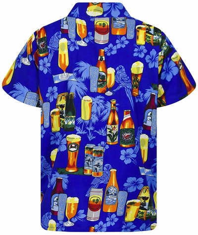 Hawaii ing 3d nyomtatású sör Rövid ujjú kubai ing Beach Wear póló Top Party Vintage Stílus Férfi Női Férfi Ruházat
