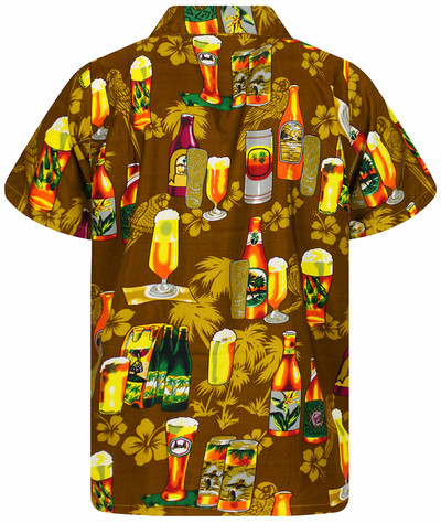 Hawaii ing 3d nyomtatású sör Rövid ujjú kubai ing Beach Wear póló Top Party Vintage Stílus Férfi Női Férfi Ruházat