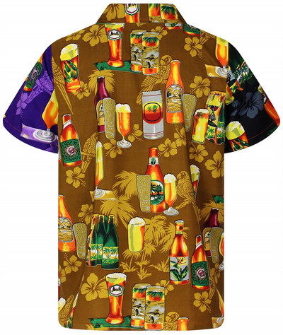 Hawaii ing 3d nyomtatású sör Rövid ujjú kubai ing Beach Wear póló Top Party Vintage Stílus Férfi Női Férfi Ruházat