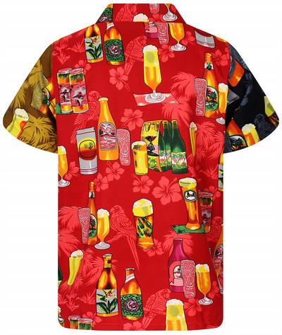 Hawaii ing 3d nyomtatású sör Rövid ujjú kubai ing Beach Wear póló Top Party Vintage Stílus Férfi Női Férfi Ruházat