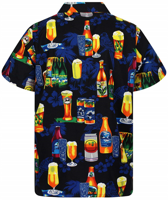 Hawaii ing 3d nyomtatású sör Rövid ujjú kubai ing Beach Wear póló Top Party Vintage Stílus Férfi Női Férfi Ruházat