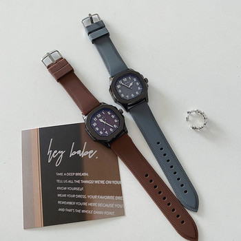 Модерен квадратен мъжки часовник с силиконова каишка