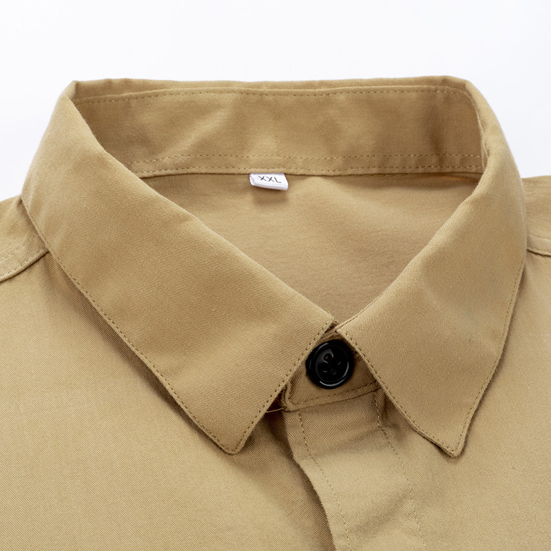 Nauji marškiniai Vyriški rudeniniai paltai trijų ketvirčių rankovėmis Korėjietiško japoniško stiliaus Madingi Laisvi laisvalaikio jaunimo dvi didelės kišenės Armijos žalsvi marškiniai