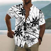 Nyári hawaii trópusi ing férfiaknak 3d nyomott férfi kókuszfa ing túlméretezett felsők póló férfi strandblúz 5xl Camisa