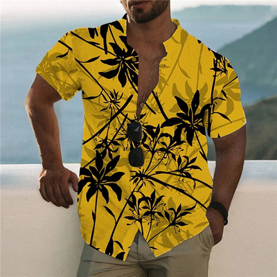Nyári hawaii trópusi ing férfiaknak 3d nyomott férfi kókuszfa ing túlméretezett felsők póló férfi strandblúz 5xl Camisa