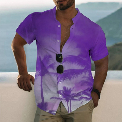 Nyári hawaii trópusi ing férfiaknak 3d nyomott férfi kókuszfa ing túlméretezett felsők póló férfi strandblúz 5xl Camisa