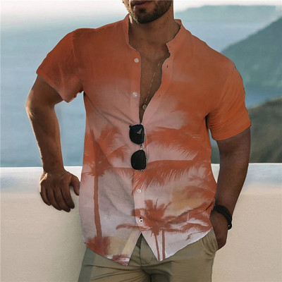 Nyári hawaii trópusi ing férfiaknak 3d nyomott férfi kókuszfa ing túlméretezett felsők póló férfi strandblúz 5xl Camisa